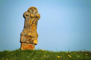 tombstone and sky